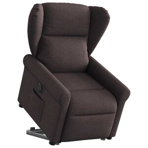 vidaXL Fauteuil inclinable &eacute;lectrique marron fonc&eacute; tissu
