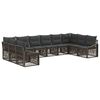 vidaXL Ensemble de canap&eacute; de jardin 10 pc Gris polyrotin