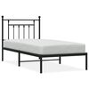 vidaXL Cadre de lit m&eacute;tal sans matelas avec t&ecirc;te de lit noir 90x190 cm