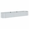 vidaXL Lit sur&eacute;lev&eacute; de jardin 320x80x44 cm Acier galvanis&eacute; Argent&eacute;