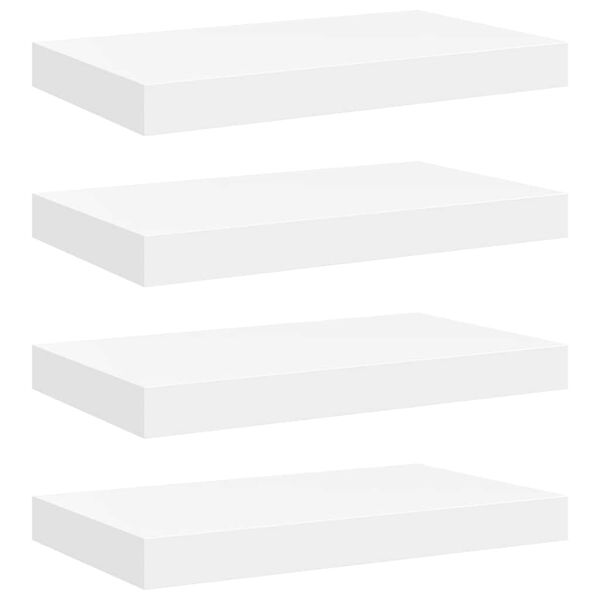 vidaXL &Eacute;tag&egrave;res murales flottantes 4 pcs blanc 40x23x3,8 cm MDF