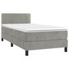vidaXL Sommier &agrave; lattes de lit et matelas Gris clair 100x200cm Velours