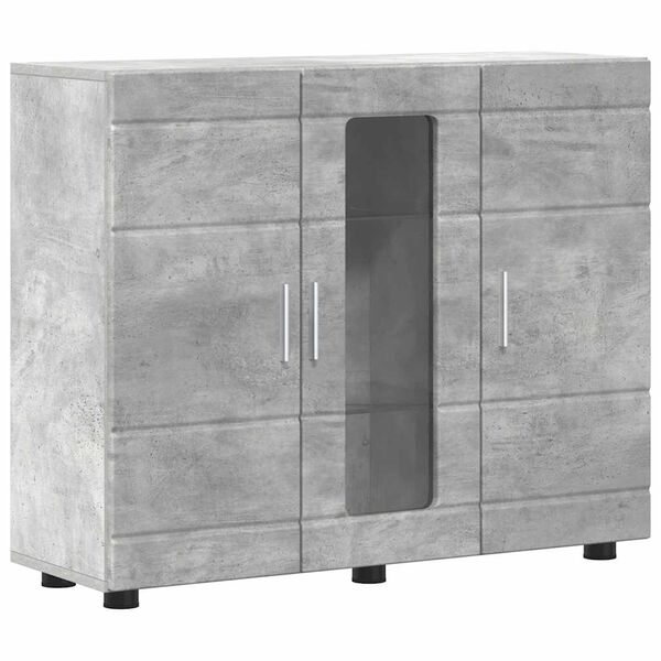 vidaXL Cabinet en Bois avec stockage Gris b&eacute;ton 88,5 x 30,5 x 73 cm