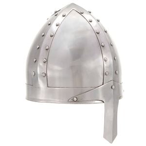 vidaXL Casque de chevalier m&eacute;di&eacute;val antique pour GN Argent&eacute; Acier