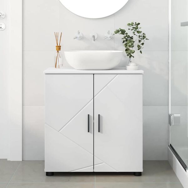 vidaXL Cabinet de salle de bain avec stockage Blanc 61 x 35 x 64 cm