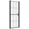 vidaXL Porte de douche Verre tremp&eacute; 81x195 cm Noir