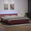 vidaXL Sommier &agrave; lattes de lit avec matelas et LED rose 180x210 cm velours
