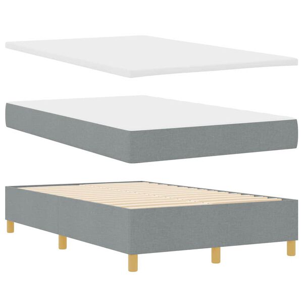 vidaXL Lit &agrave; ressorts avec matelas Gris clair 120 x 190 cm tissu