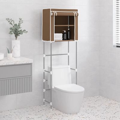 vidaXL Support de rangement 2 niveaux sur toilette Marron 56x30x170 cm