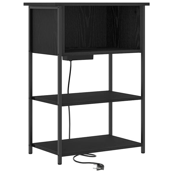 vidaXL Cabinet de chevet Ch&ecirc;ne noir 55 x 31 x 76 cm Bois d'ing&eacute;nierie