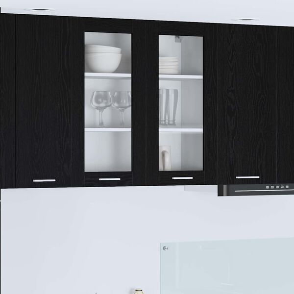 vidaXL Armoire suspendue Ch&ecirc;ne noir 80 x 31 x 80 cm Bois d'ing&eacute;nierie
