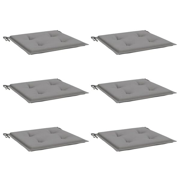 vidaXL Coussins de chaise jardin lot de 6 gris 40x40x4 cm tissu oxford