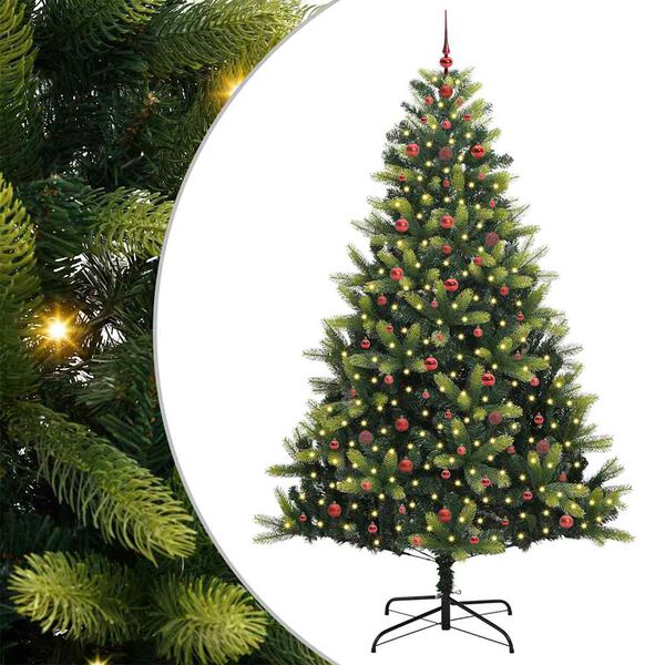 vidaXL Arbre de No&euml;l artificiel en silicone flexible 300 LEDs 240 cm