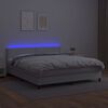 vidaXL Sommier &agrave; lattes de lit avec matelas et LED Blanc 160x200 cm