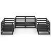 vidaXL Salon de jardin 6 pcs Noir Bois de pin massif