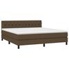 vidaXL Sommier &agrave; lattes de lit matelas et LED Marron fonc&eacute; 160x200 cm