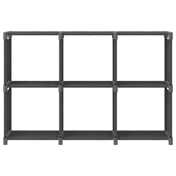 vidaXL Étagère d'affichage 6 cubes Gris 103x30x72,5 cm Tissu