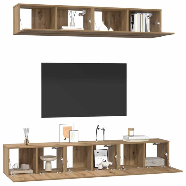 vidaXL Ensemble meuble TV 5 pcs Ch&ecirc;ne artisanal Bois d'ing&eacute;nierie