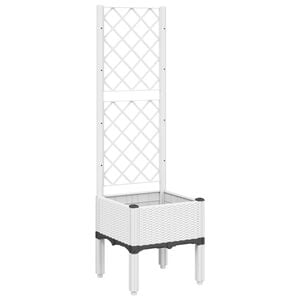 vidaXL Jardini&egrave;re avec treillis blanc 40x40x142 cm PP