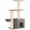 vidaXL Arbre &agrave; chat avec poteaux &agrave; griffer en sisal Gris clair 133 cm