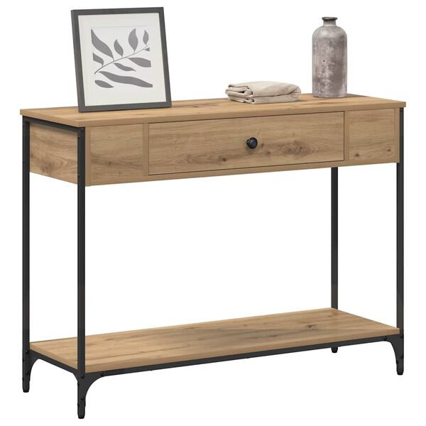 vidaXL Table console avec &eacute;tag&egrave;re Ch&ecirc;ne artisanal 100 x 34,5 x 75 cm