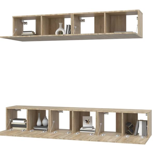 vidaXL Ensemble de meubles TV 5 pcs Chêne sonoma Bois d'ingénierie