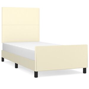 vidaXL Cadre de lit sans matelas cr&egrave;me 100x200 cm similicuir