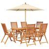 vidaXL Ensemble de salle &agrave; manger d'ext&eacute;rieur avec parasol 8 pc