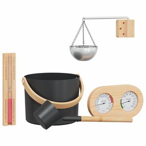 vidaXL Ensemble d'accessoires de sauna 5 pi&egrave;ces Noir