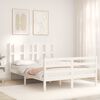 vidaXL Cadre de lit sans matelas blanc 140x190 cm bois massif