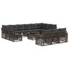 vidaXL Ensemble de canap&eacute; de jardin 14 pcs Gris et Gris fonc&eacute;