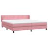 vidaXL Sommier &agrave; lattes de lit avec matelas rose 180x220 cm velours