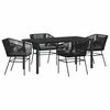 vidaXL Ensemble de salle &agrave; manger pour jardin 5 pc Noir