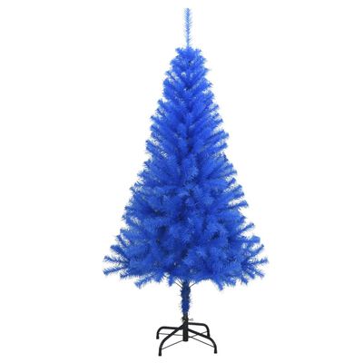 vidaXL Sapin de Noël artificiel avec support bleu 150 cm PVC