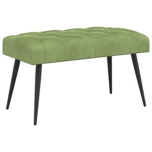vidaXL Banc avec capitonnage bouton Vert clair 80 x 40 x 46 cm Velours