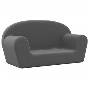 vidaXL Canap&eacute; pour enfants 2 places anthracite peluche douce