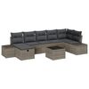 vidaXL Ensemble de canap&eacute; de jardin 8 pc Gris polyrotin
