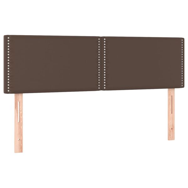 vidaXL T&ecirc;te de lit &agrave; LED Marron 144x5x78/88 cm Similicuir