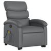 vidaXL Fauteuil inclinable de massage Gris Similicuir