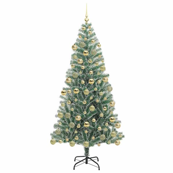 vidaXL Arbre de No&euml;l artificiel floconn&eacute; de neige avec lumi&egrave;re LED