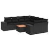 vidaXL Salon de jardin 9 pcs avec coussins noir r&eacute;sine tress&eacute;e