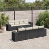 vidaXL Salon de jardin 9 pcs avec coussins noir r&eacute;sine tress&eacute;e