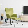 vidaXL Chaise de relaxation avec tabouret Vert Tissu