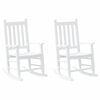 vidaXL Chaises &agrave; bascule enfants lot de 2 blanc bois peuplier massif