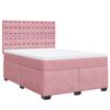 vidaXL Sommier &agrave; lattes de lit avec matelas Rose 140x200 cm Velours