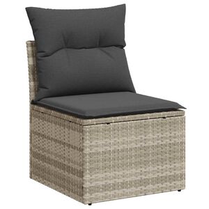 vidaXL Ensemble de canap&eacute; de jardin 10 pcs Gris clair polyrotin
