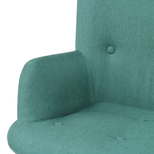 vidaXL Fauteuil avec repose-pied vert tissu