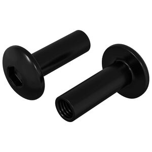 vidaXL Boulons &agrave; Manchon 2 pc Noir M4 x 14,5 mm M&eacute;tал