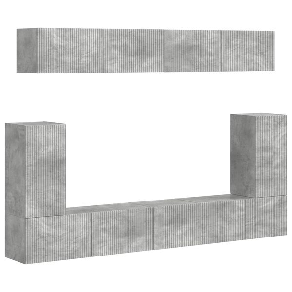 vidaXL Ensemble meuble TV 5 pcs Gris b&eacute;ton Bois d'ing&eacute;nierie
