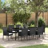 vidaXL Ensemble de salle &agrave; manger pour jardin 9 pcs Noir polyrotin